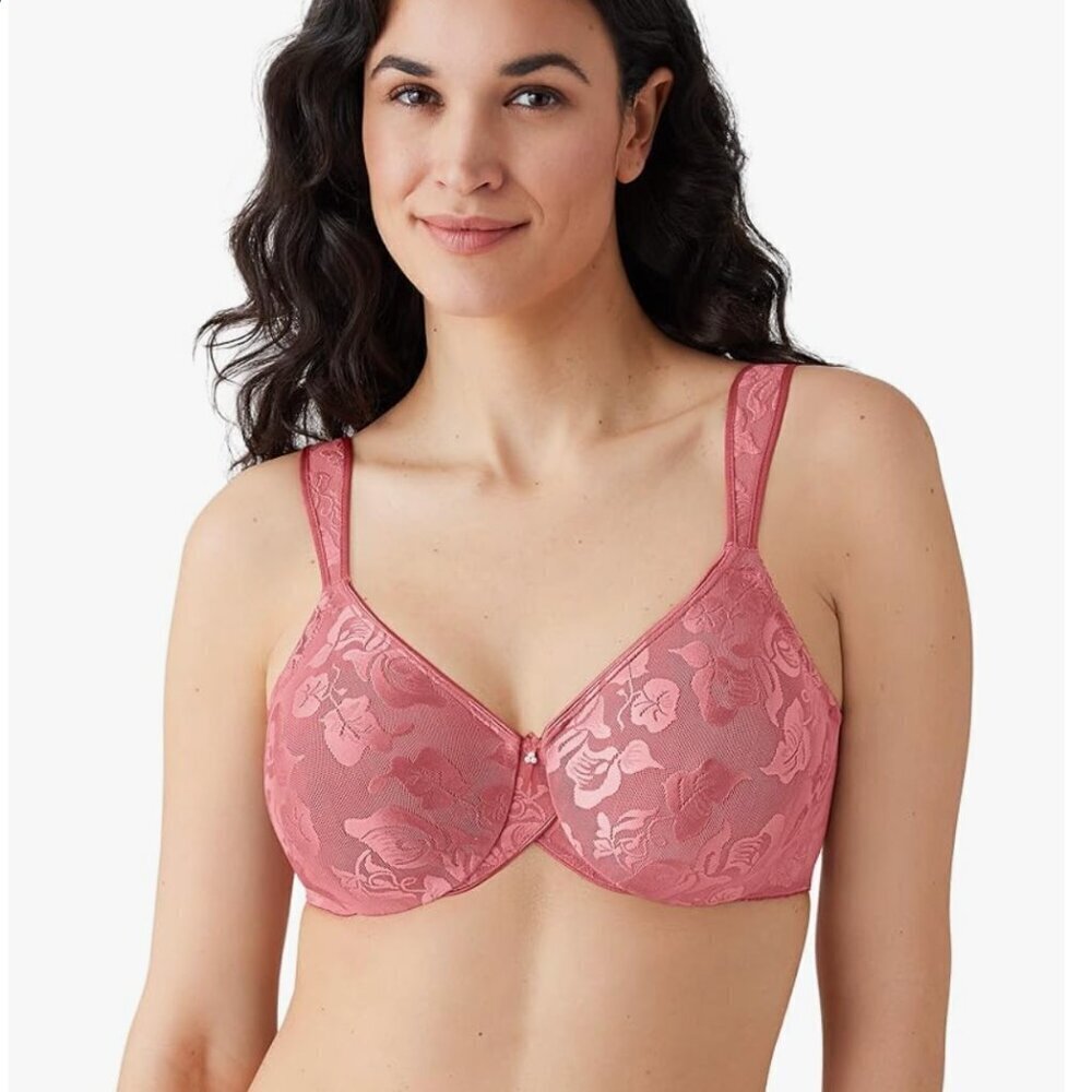 NWOT WACOAL Women's Awareness Full Figure Underwire Bra, rose, 34DD